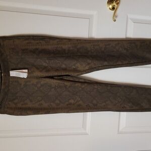 Philosophy olive brown faux leather snakeskin print leggings NWT
